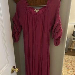 Pink puff sleeve dress, size Medium